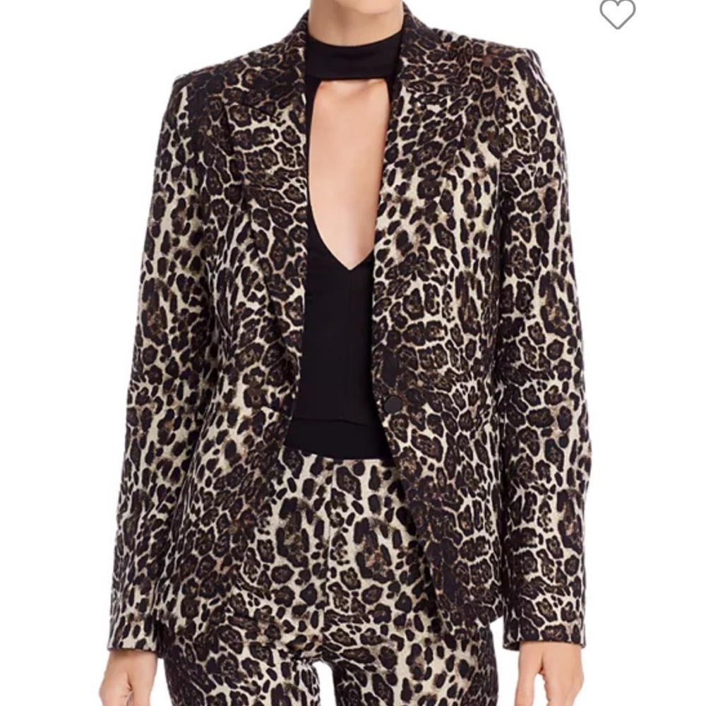 Alice and Olivia Toby Leopard Jacquared Blazer 6 NWOT - Picture 2 of 10